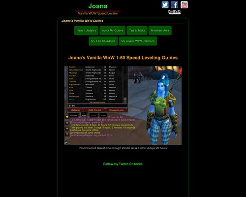 Joanas 1-60 Classic WoW Leveling Guides Joanas 1-60 Classic WoW Leveling Guides