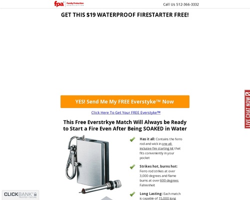 FREE EverStryke Waterproof Match – Survival Life FREE EverStryke Waterproof Match – Survival Life